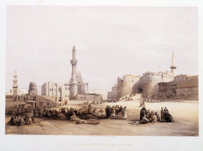 La Entrada de la Ciudadela de El Cairo - en “La Tierra Santa” por David Roberts, Londres 1849 de David Roberts