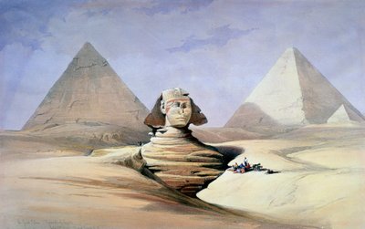La Gran Esfinge y las Pirámides de Giza, 1838-1839 de David Roberts