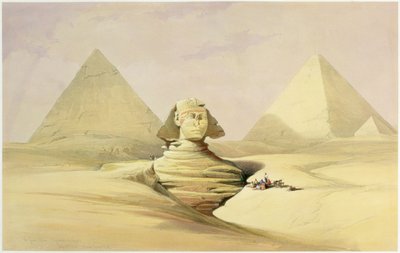 La Gran Esfinge y las Pirámides de Giza, Egipto, c1845 de David Roberts