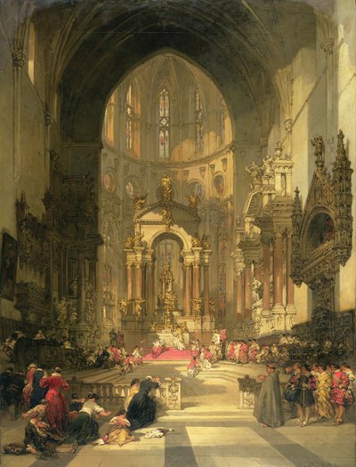 El Altar Mayor de la Iglesia de SS. Giovanni e Paolo, Venecia (acuarela sobre papel) de David Roberts