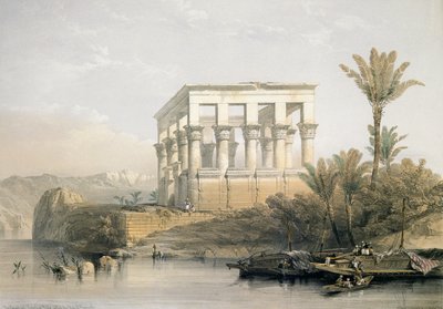 El templo hipetra en Philae, llamado la Cama del Faraón, grabado por Louis Haghe, pub. en 1843 de David Roberts
