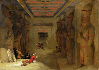 Sala hipóstila del Gran Templo de Abu Simbel, Egipto de David Roberts