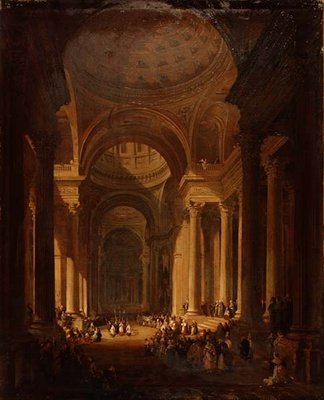 El interior de la Catedral de Santa Genoveva, París de David Roberts