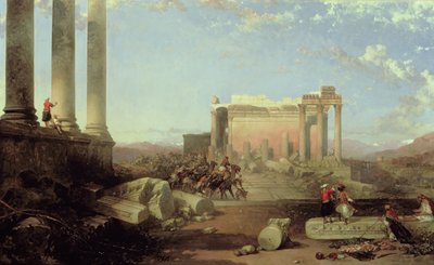 Las ruinas del Templo del Sol en Baalbec, 1861 de David Roberts