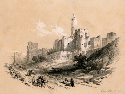 La Torre de David, Jerusalén, Israel, 1855 de David Roberts