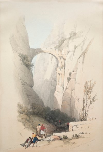Arco triunfal cruzando el barranco que conduce a Petra, 1839 de David Roberts