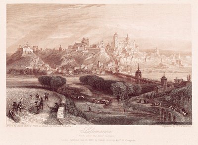 Vista de Salamanca, España, hecha por David Robert (1796-1864) durante su viaje en 1837 de David Roberts