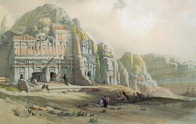 Vista de las ruinas de Petra, Jordania de David Roberts