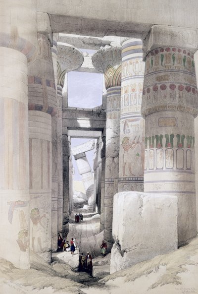 Vista a través del Salón de Columnas, Karnak, de Egipto y Nubia, Vol.1 de David Roberts