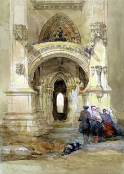 Pórtico oeste de la capilla de Roslyn de David Roberts
