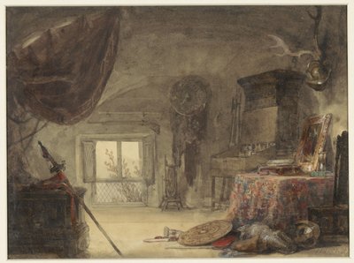 Ático amueblado como estudio de David Roberts