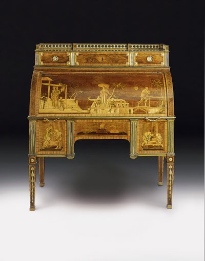 Bureau cilíndrico mecánico, los montajes atribuidos a Francois Redmond, c.1777-80 de David Roentgen