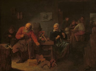Interior de un taller de zapatero de David Ryckaert (III)