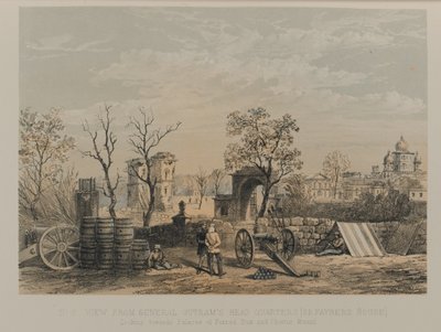 Vista desde el cuartel general de Outrams [casa del Dr. Fayrers]. Mirando hacia los palacios de Furrad Bux y Chuttur Munzil de David Scott Lieutenant Colonel (after) Dodgson