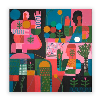 Broken Signals, 2023 (pintura mixta y collage sobre lienzo) de David Shillinglaw