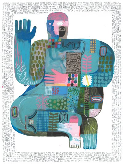 Sounds Of The Universe, 2023 (acrílico y lápiz sobre papel) de David Shillinglaw