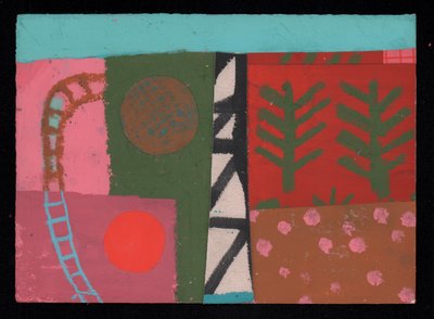 Trackside, 2023 (pintura y collage) de David Shillinglaw