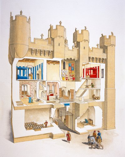 Casa de la Puerta del Castillo de Hylton, Sunderland, Tyne y Wear, siglo XV c. 2005 de David Simon