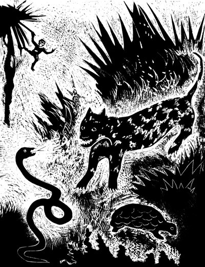 Ilustración del libro Just so stories..., de Rudyard Kipling, 1931 de David Sterenberg