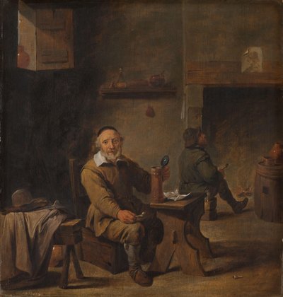 Anciano sentado en una taberna de David Teniers (II) (after)