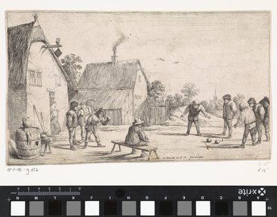 Los granjeros juegan a la petanca Escenas de género al aire libre (título de serie) de David Teniers (II)