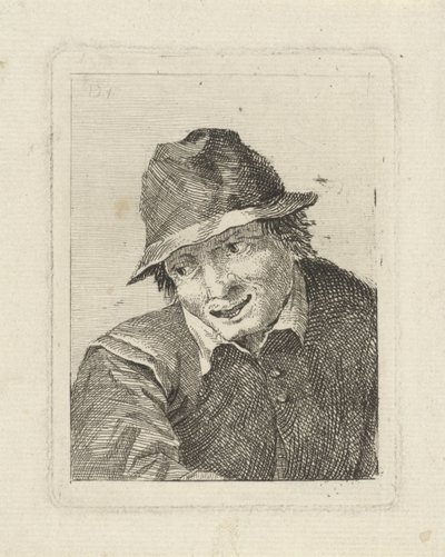 Busto de hombre con sombrero mirando a la derecha de David Teniers (II)