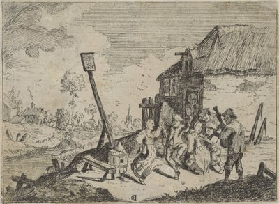 Campesinos bailando en una posada de David Teniers (II)