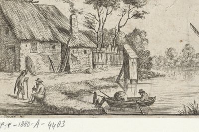 paisaje con granja y agua de David Teniers (II)