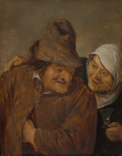 Dos Campesinos con una Copa de Vino, c. 1645 de David Teniers II