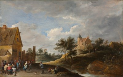 Paisaje con campesinos bailando, c. 1645-1650 de David Teniers the Elder