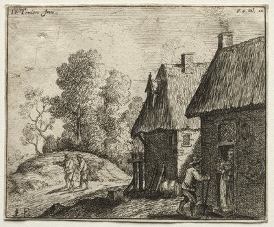 Campesino hablando con una mujer de David Teniers the Elder