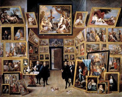 El archiduque Leopoldo Guillermo en su galería en Bruselas, 1647-1651 de David Teniers the Younger