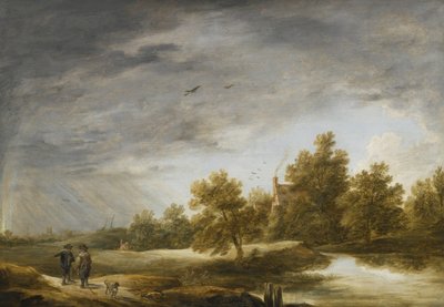 Paisaje fluvial con arco iris de David Teniers the Younger