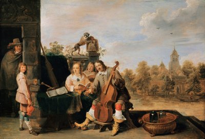 Autorretrato con Familia, c. 1645 de David Teniers the Younger