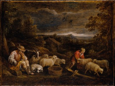 Pastores y ovejas de David Teniers the Younger