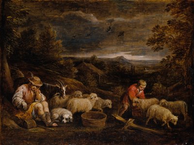 Pastores y ovejas de David Teniers the Younger