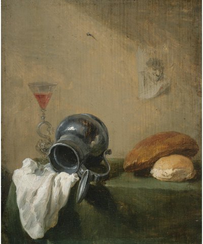 Bodegón con jarra volcada de David Teniers the Younger