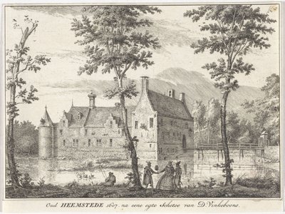 Vista del viejo Heemstede Oud Heemstede 1607. según un boceto de egte de D. Vinkeboons (título sobre el objeto) de David Vinckboons (I)