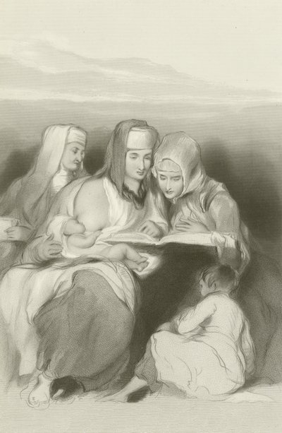 Mujeres hebreas leyendo las escrituras en Jerusalén de David Wilkie