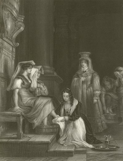 La princesa Doria lavando los pies de los peregrinos de David Wilkie