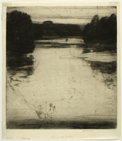 Resplandor (o Tarde) en el Findhorn de David Young Cameron