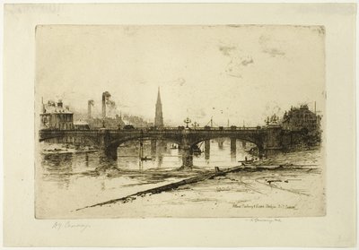Puentes Albert, Railway y Victoria, lámina seis del Conjunto Clyde de David Young Cameron