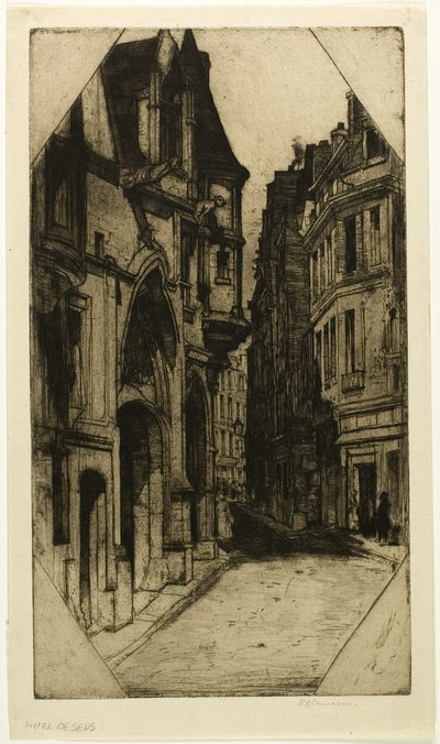 Hôtel de Sens, lámina tres del conjunto de París de David Young Cameron