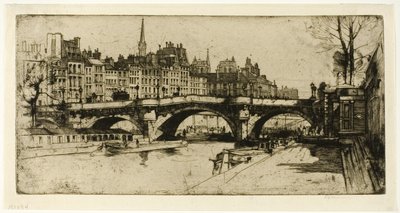 Pont Neuf, lámina uno del conjunto de París de David Young Cameron