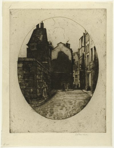 Rue Saint Julien le Pauvre, lámina seis del Conjunto de París de David Young Cameron