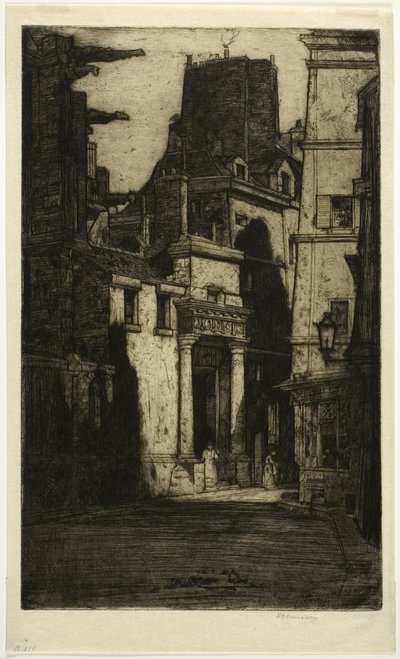 Saint Gervais, Rue des Barres, lámina cuatro del conjunto de París de David Young Cameron