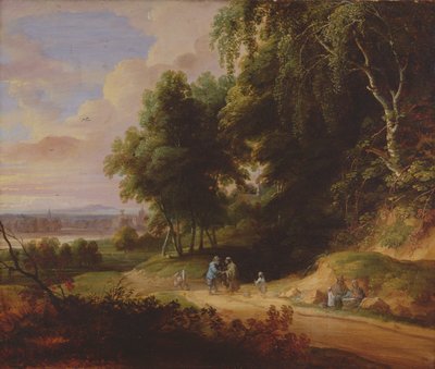 Paisaje con figuras gitanas de David and Vadder Teniers