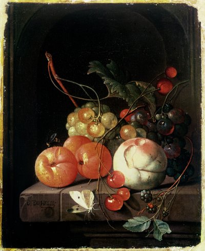Naturaleza Muerta de Frutas, siglo XVII de David de II Heem
