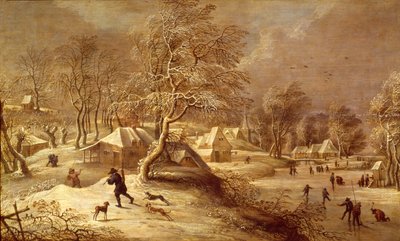 El viejo pueblo bajo la nieve de David Teniers the Elder