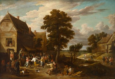 Bailarinas en una posada de la aldea, alrededor de la década de 1660 (óleo sobre lienzo) de David the Younger (workshop of) Teniers